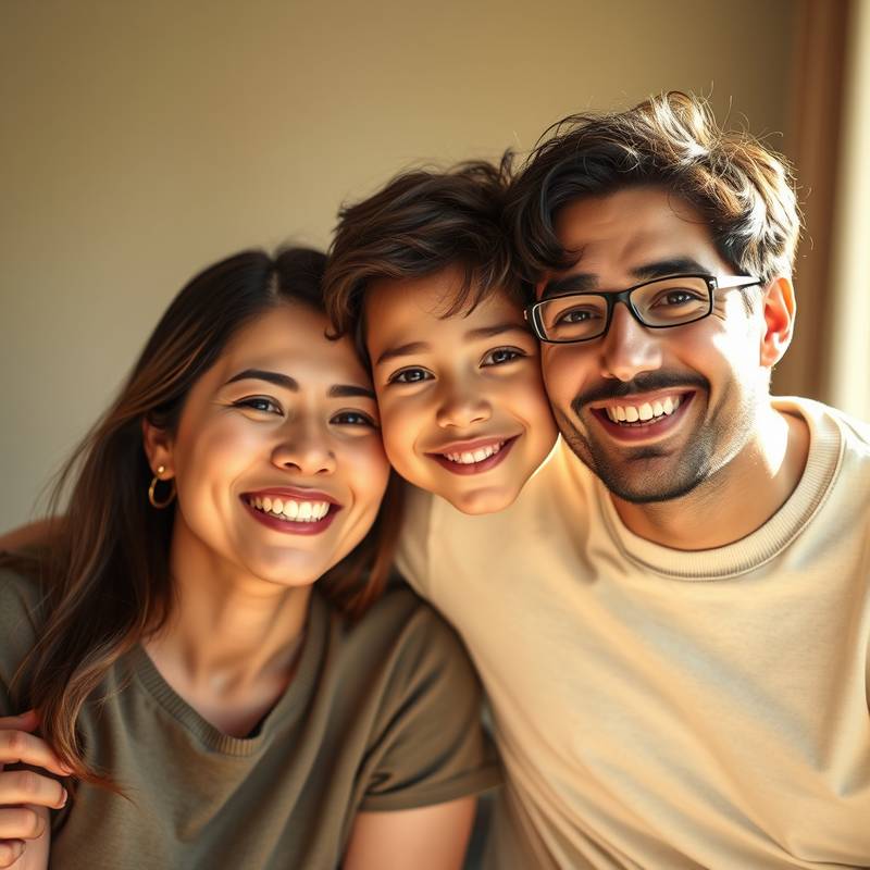 Foto de família feliz